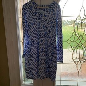 IBKUL Blue/White mesh panel athletic golf dress M